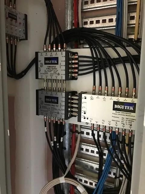 A Bunch of Wires Are Connected to A Digi Tek Box — MATV Systems Australia Pty Ltd in Wickham, NSW