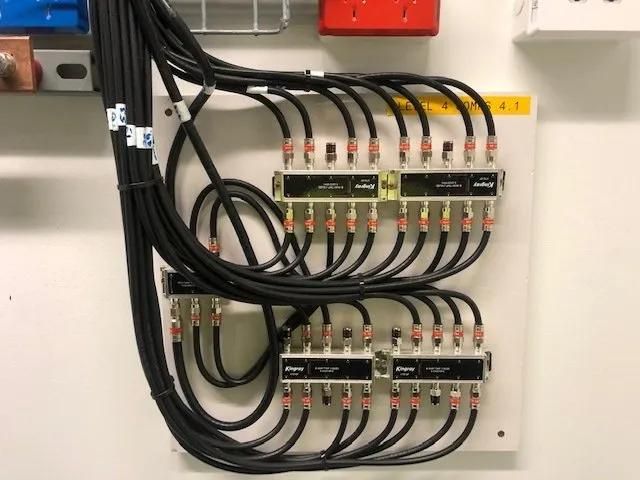 A Bunch of Wires Are Connected to A White Board — MATV Systems Australia Pty Ltd in Wickham, NSW
