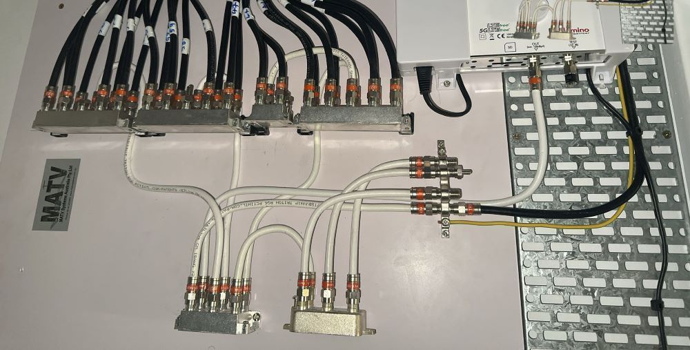 A Bunch of Wires Are Connected to A Wall — MATV Systems Australia in Mayfield, NSW