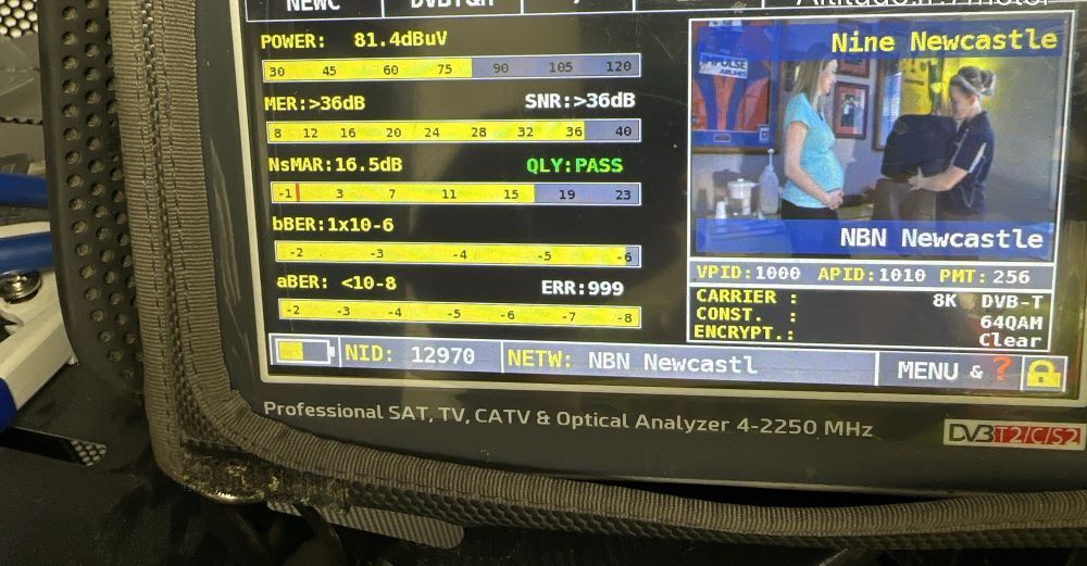 A TV Screen Shows a Channel Called Nine Newcastle — MATV Systems Australia in Mayfield, NSW