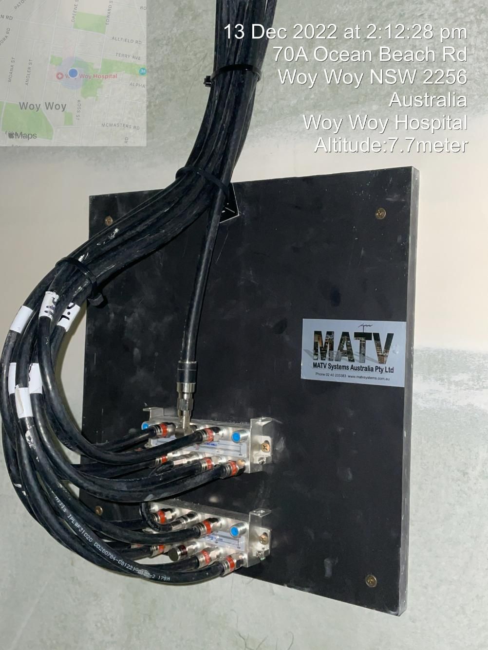 A Bunch of Wires Are Connected to A Black Box on A Wall — MATV Systems Australia in Mayfield, NSW