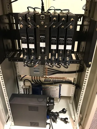 Server Rack With Multiple Black Network Devices — MATV Systems Australia Pty Ltd in Wickham, NSW