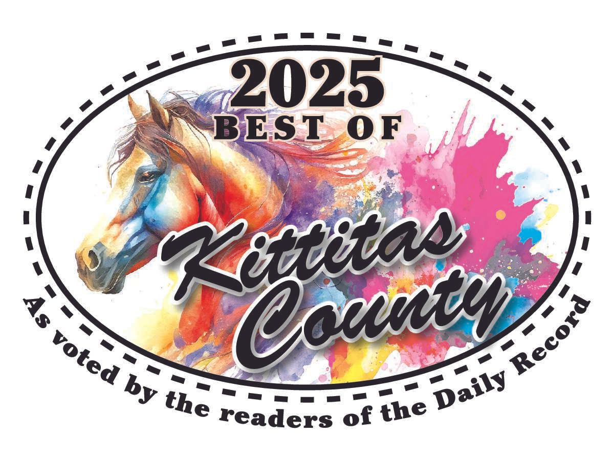 A picture of a horse with the words 2025 best of kittitas county as voted by the readers of the daily record
