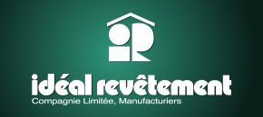 Un logo pour une entreprise appelée ideal revetement sur fond vert.