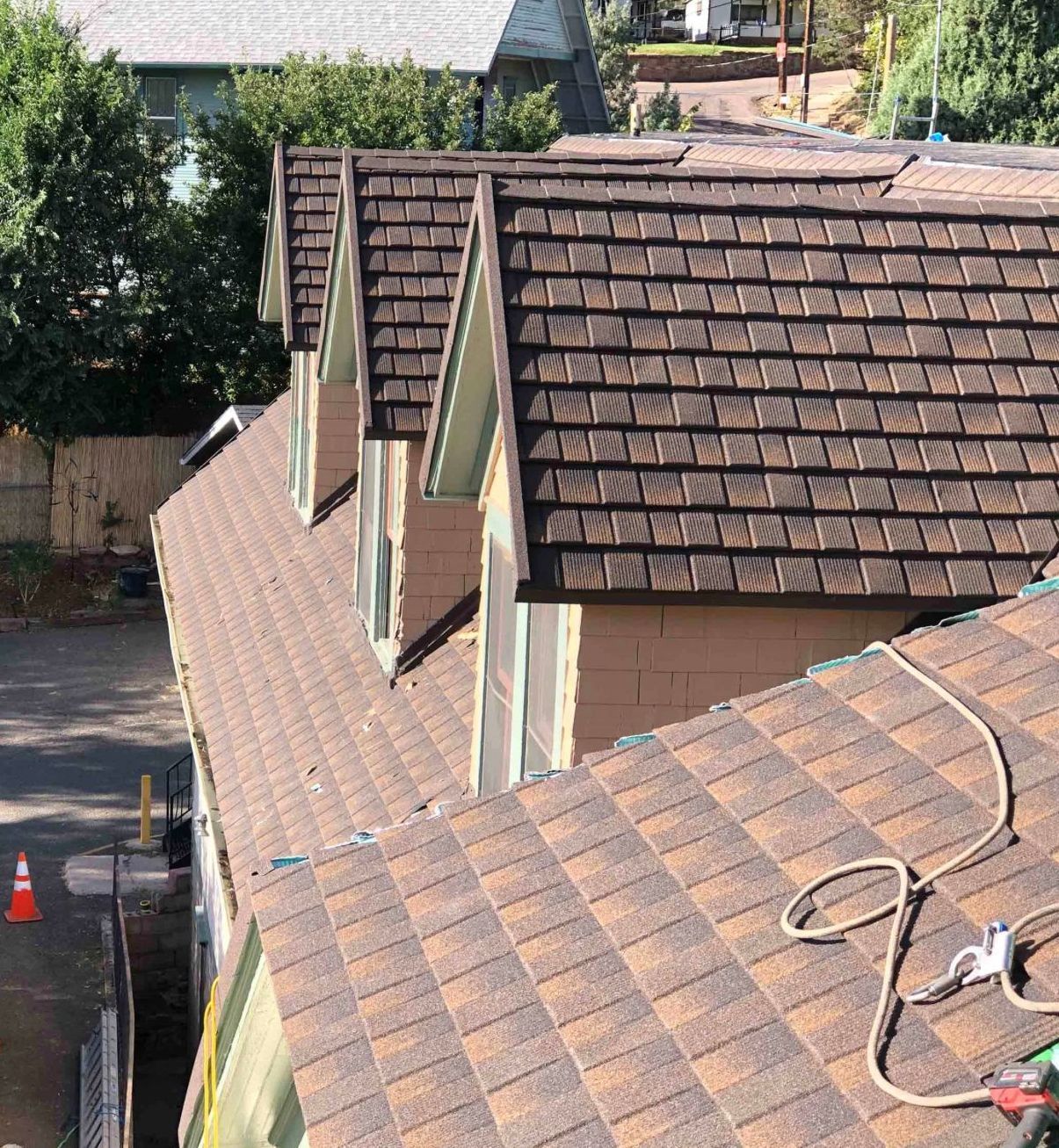 vue d'un toit d'une maison