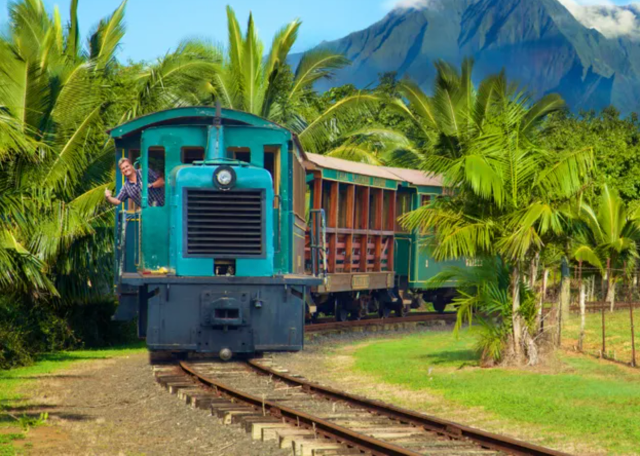 Visitors can take a fun train ride around Kilohana on Kauai, which once was a cattle ranch and sugar plantation.
Credit: 2025 Kicka Witte