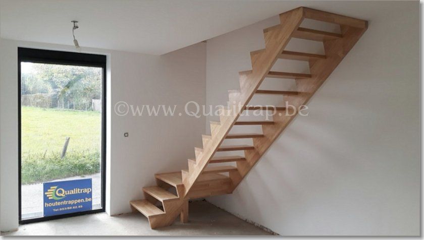 open trap hout z treden rubberwood