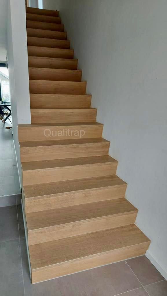 betontrap bekleden met eik