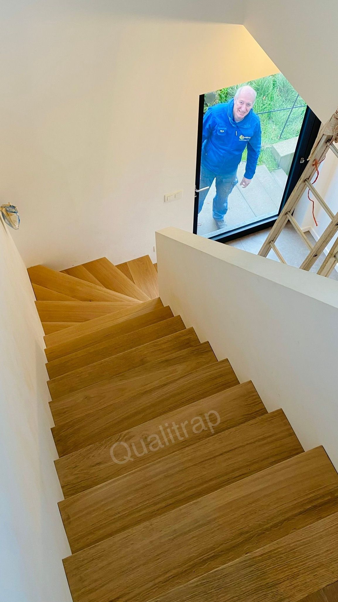 Betontrap bekleden met hout