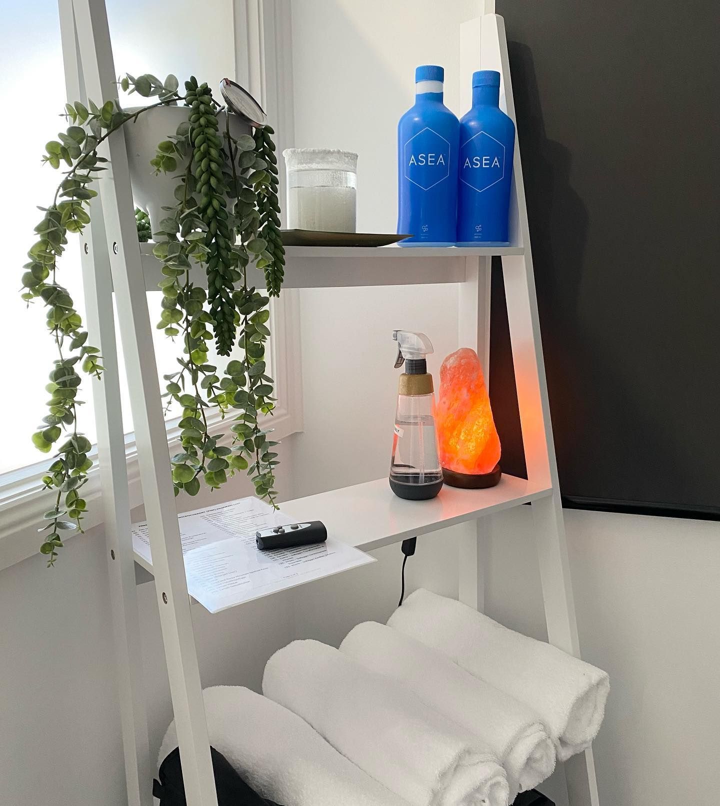 A Stand with Salt Lamp and Wellness Products — Auto Immune Therapy in Newcastle