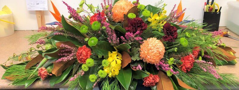 Autumn Tones Mix Flowers — Funeral Flower Arrangements in Kunda Park, QLD