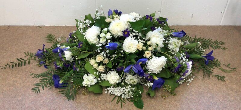 White & Purple Mix Flowers — Funeral Flower Arrangements in Kunda Park, QLD