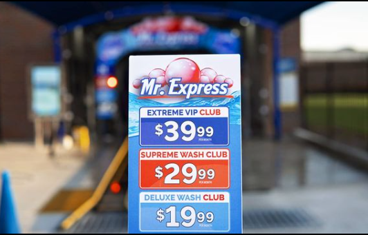 mr express car wash menu in texas outside of building express carwash