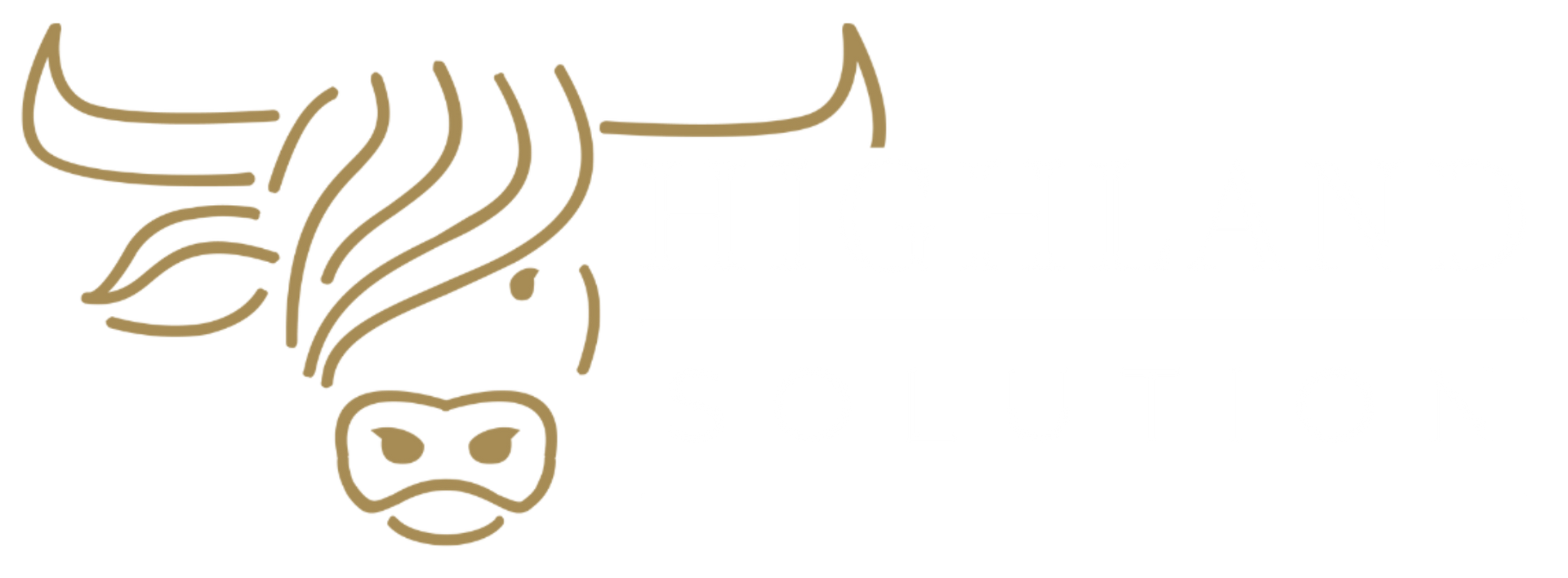 Gold outline of a Highland cow's head.