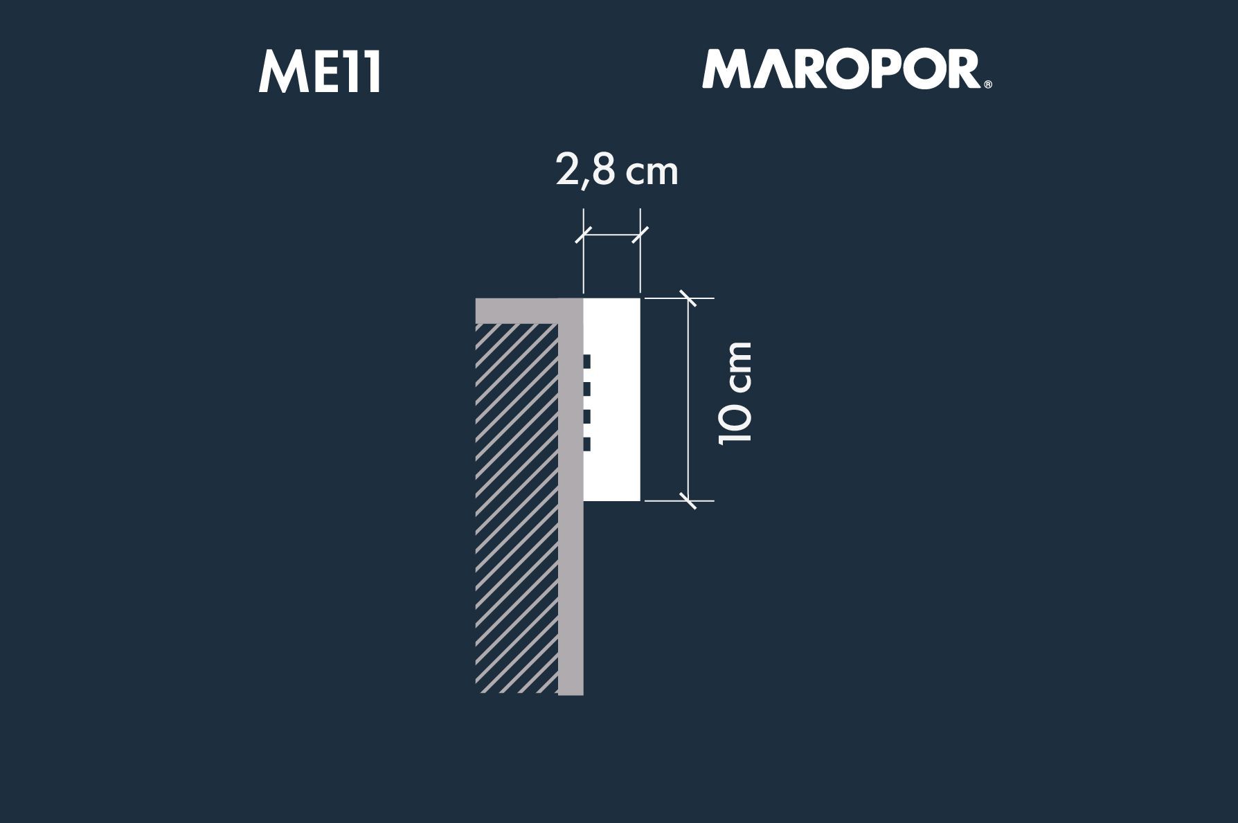 Moldura Exterior 11 (sin revestir) - 10X2,8x100cm