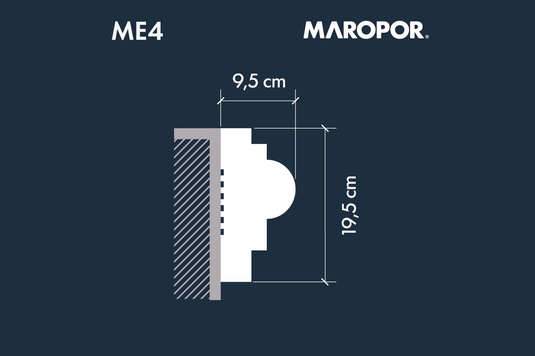 Moldura Exterior 04 (sin revestir) - 19,5X9,5x100