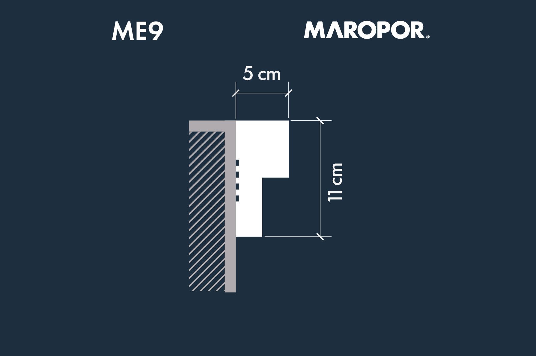 Moldura Exterior 09 (sin revestir) - 11x5x100