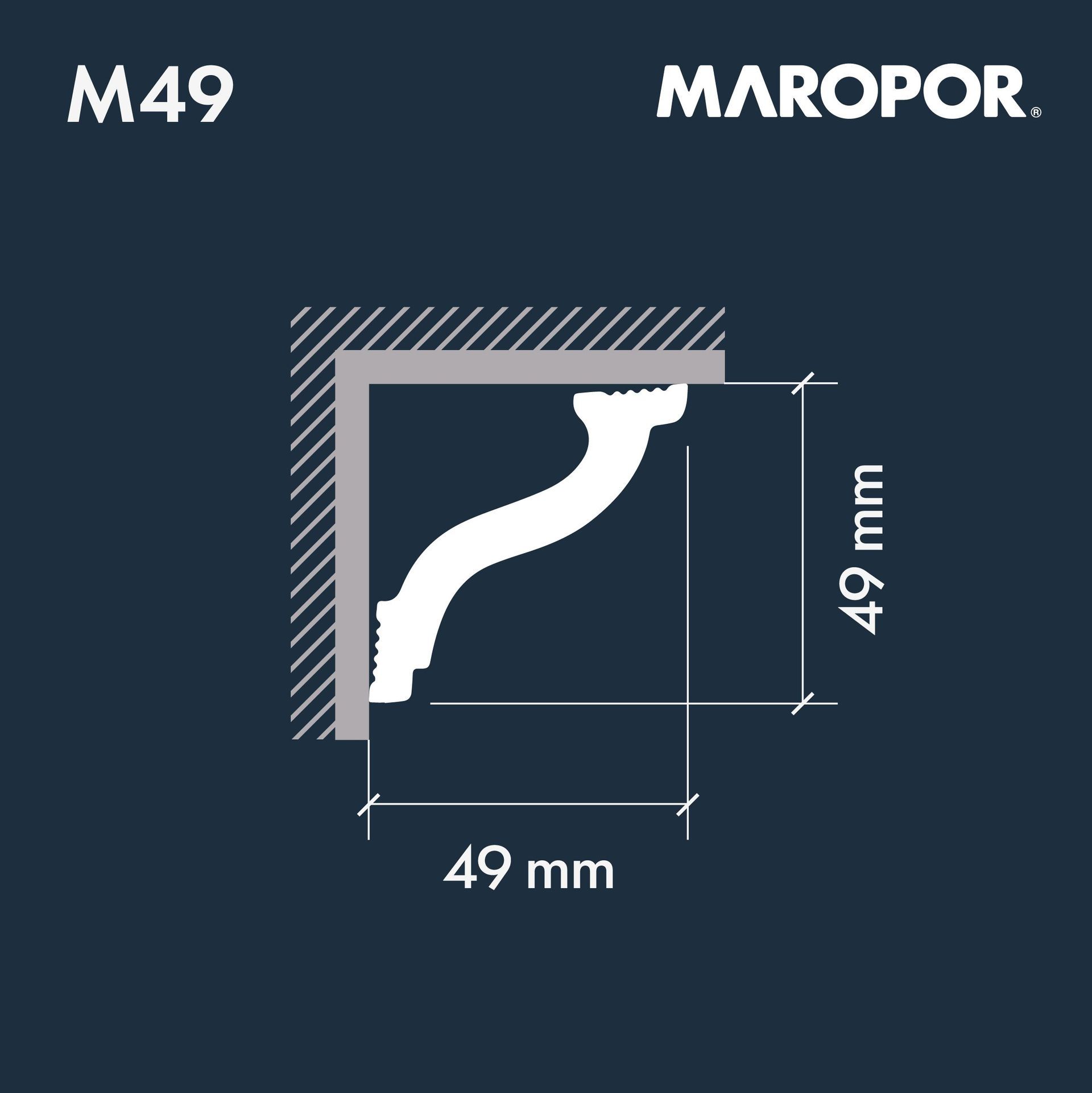 Moldura Interior M49 - 49x49x2000 mm