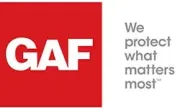 GAF logo with red square and white text 
