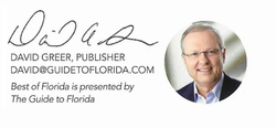 David Greer, Publisher of Guide to Florida, with signature and headshot.
