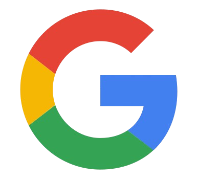 The google logo is a rainbow colored circle with the letter g in the middle.