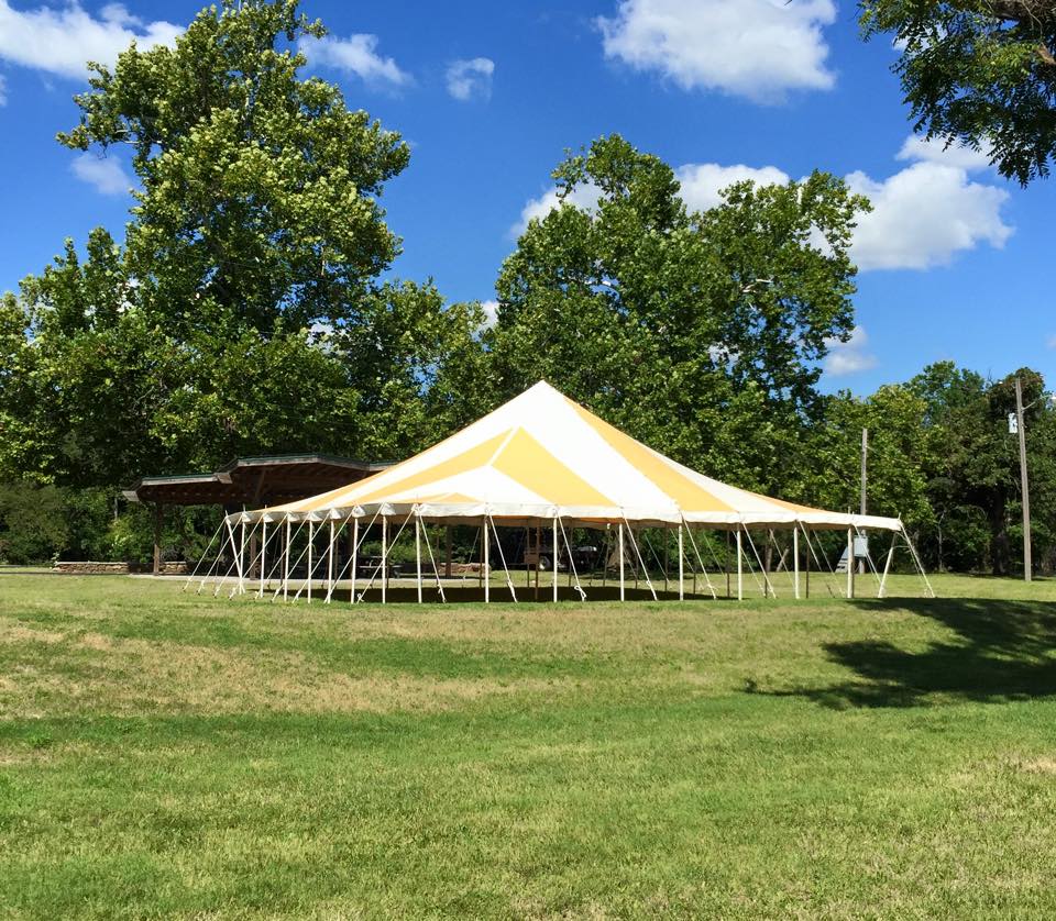 Mount Vernon Tent — Yellow Tent in Wide Garden in Vernon, MO