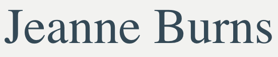 Jeanne Burns text in dark blue against a light background.