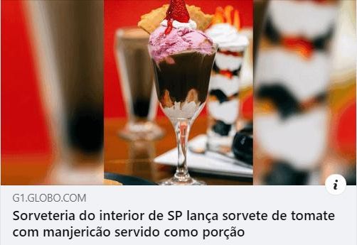 Sorveteria do interior de SP lança sorvete de tomate com manjericão servido como porção