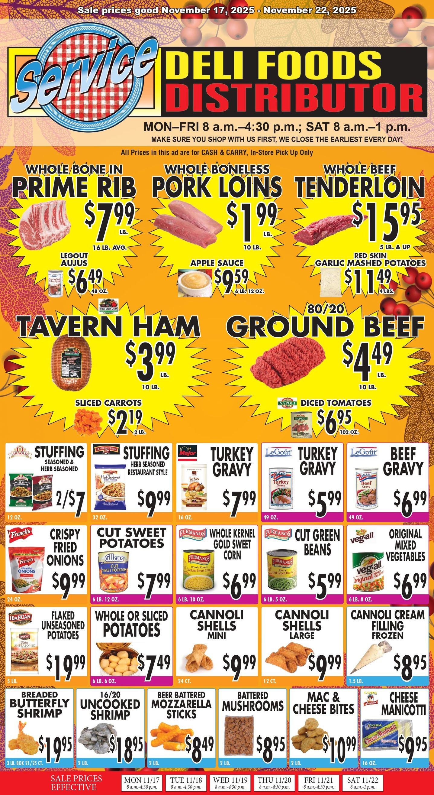 Grocery store deli foods sign with ground beef, chicken breast, pork loins, tenders, and beef brisket prices. Grocery store deli foods sign with ground beef, chicken breast, pork loins, tenders, and beef brisket prices.