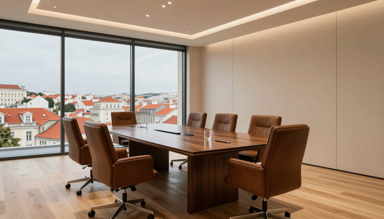 Escritório moderno do Grupo Cooperate com vista para Lisboa, simbolizando inteligência fiscal e gestão de património.