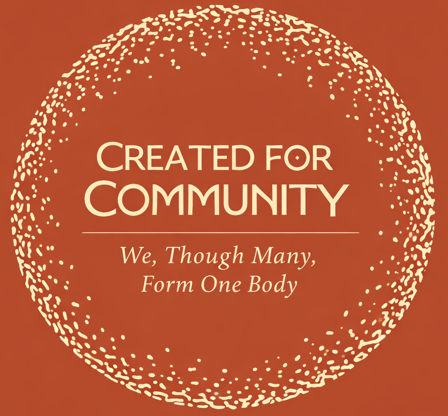 A sign that says created for community on it