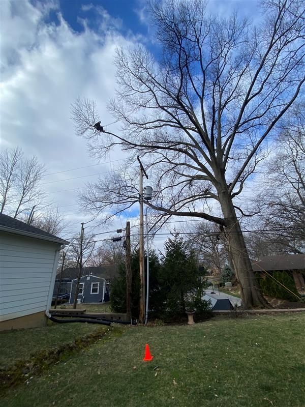 Two-story house with siding and a brick-fronted house, under a cloudy sky.
