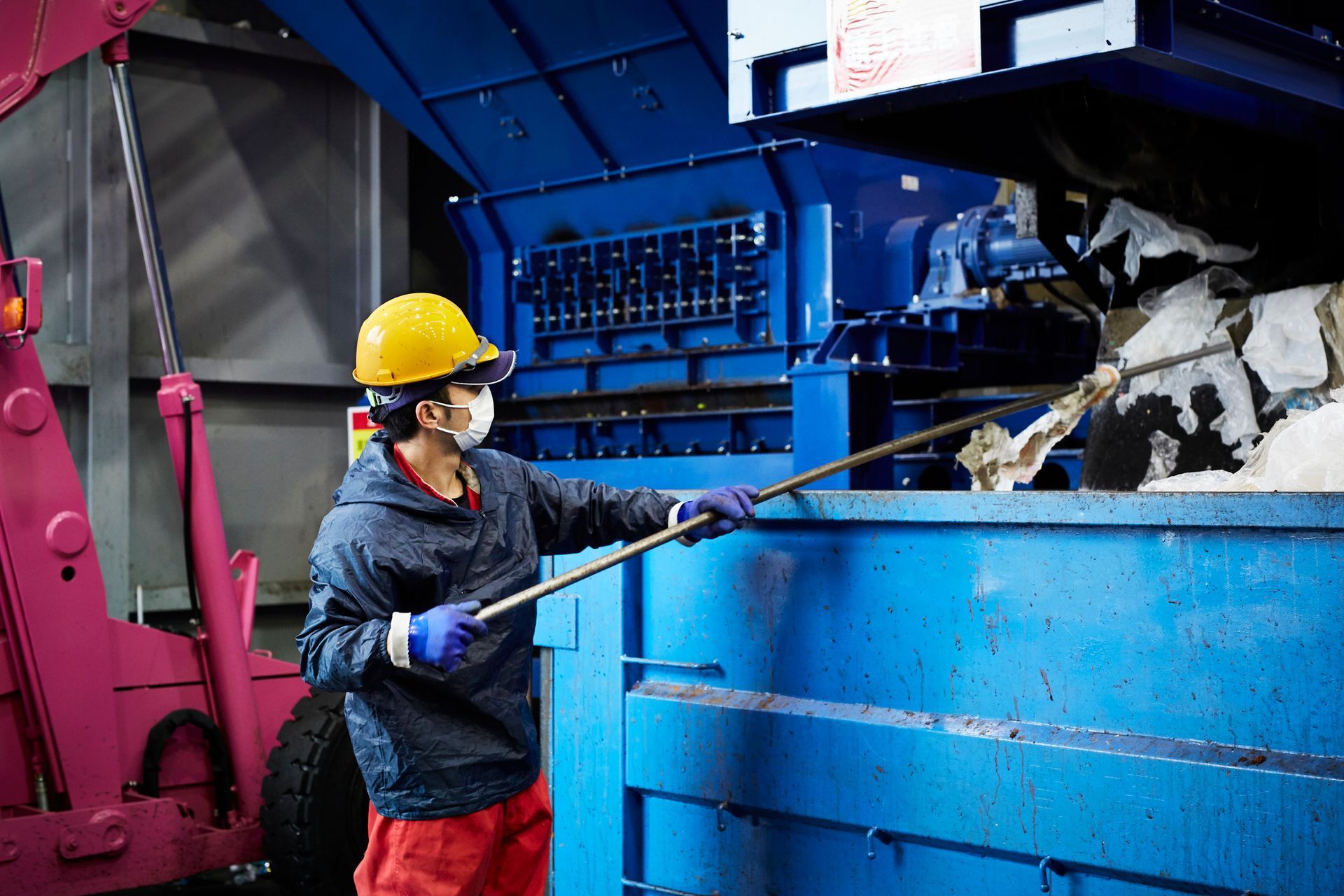 Man Maneuvering The Recycle Machine - Concord, CA - Garaventa Enterprises Inc
