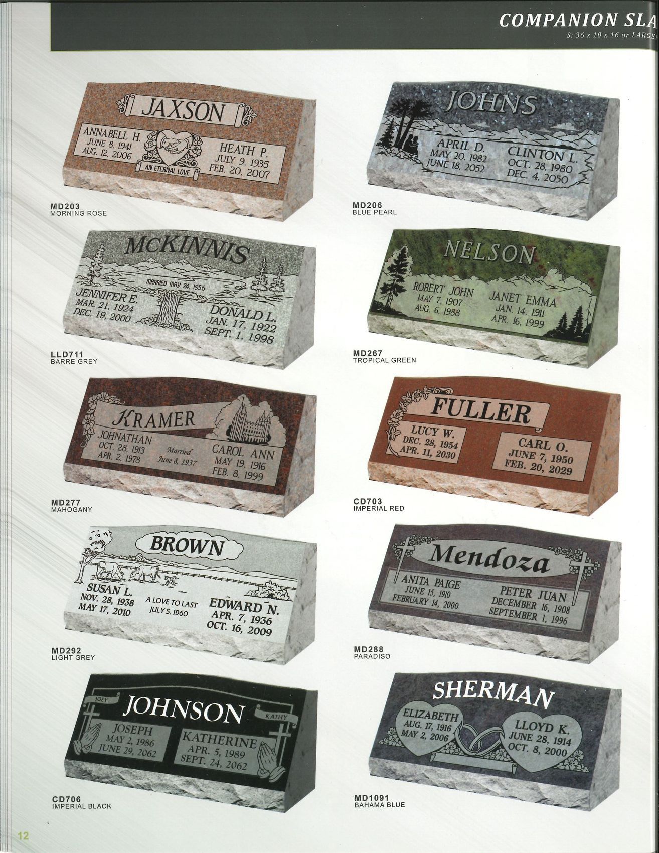 There are many different types of grave markers on this page.