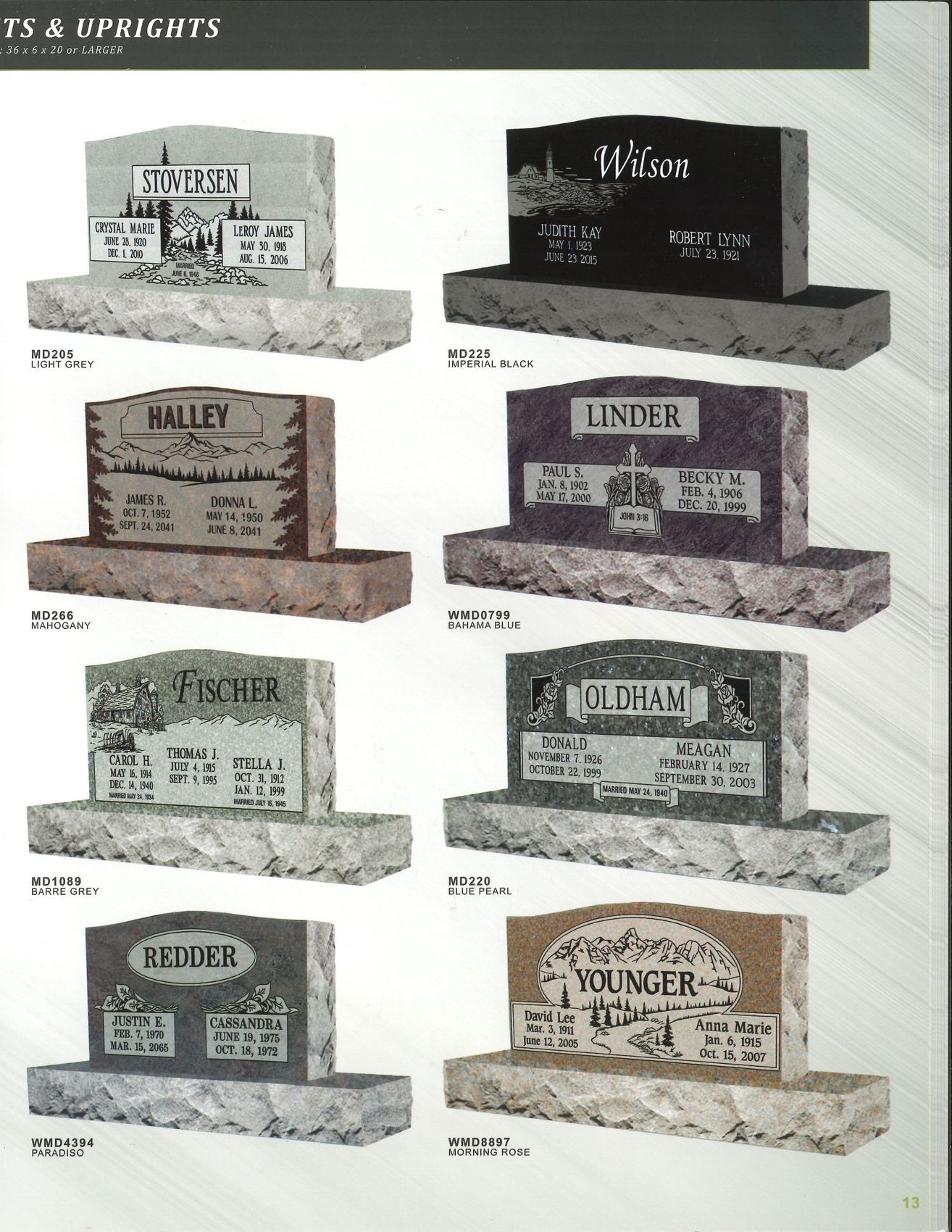 A page of gravestones with one that says ' younger ' on it