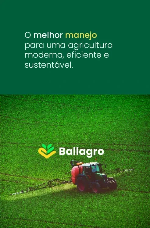 Ballagro ad with a tractor spraying a field. Text reads, 