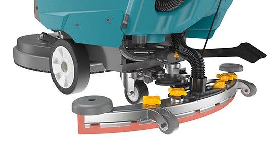 Teal Tennant T260 floor scrubber machine with gray accents.