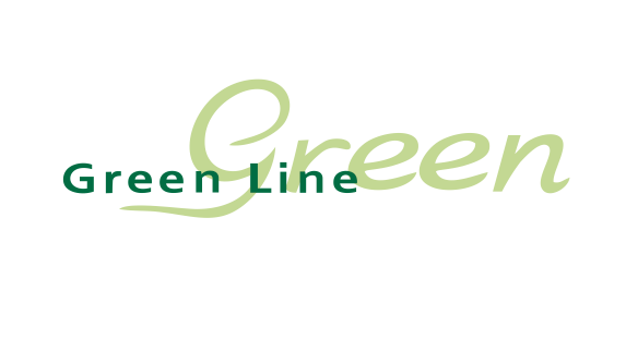 Un logo con una linea verde su sfondo bianco