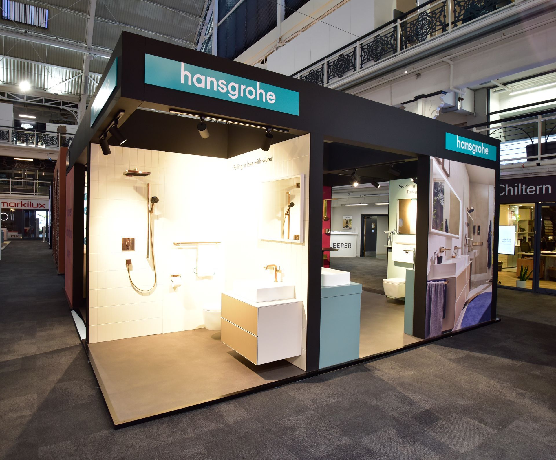 showroom interior & Exhibition Stand Design & Build for Hansgrohe - CSDB