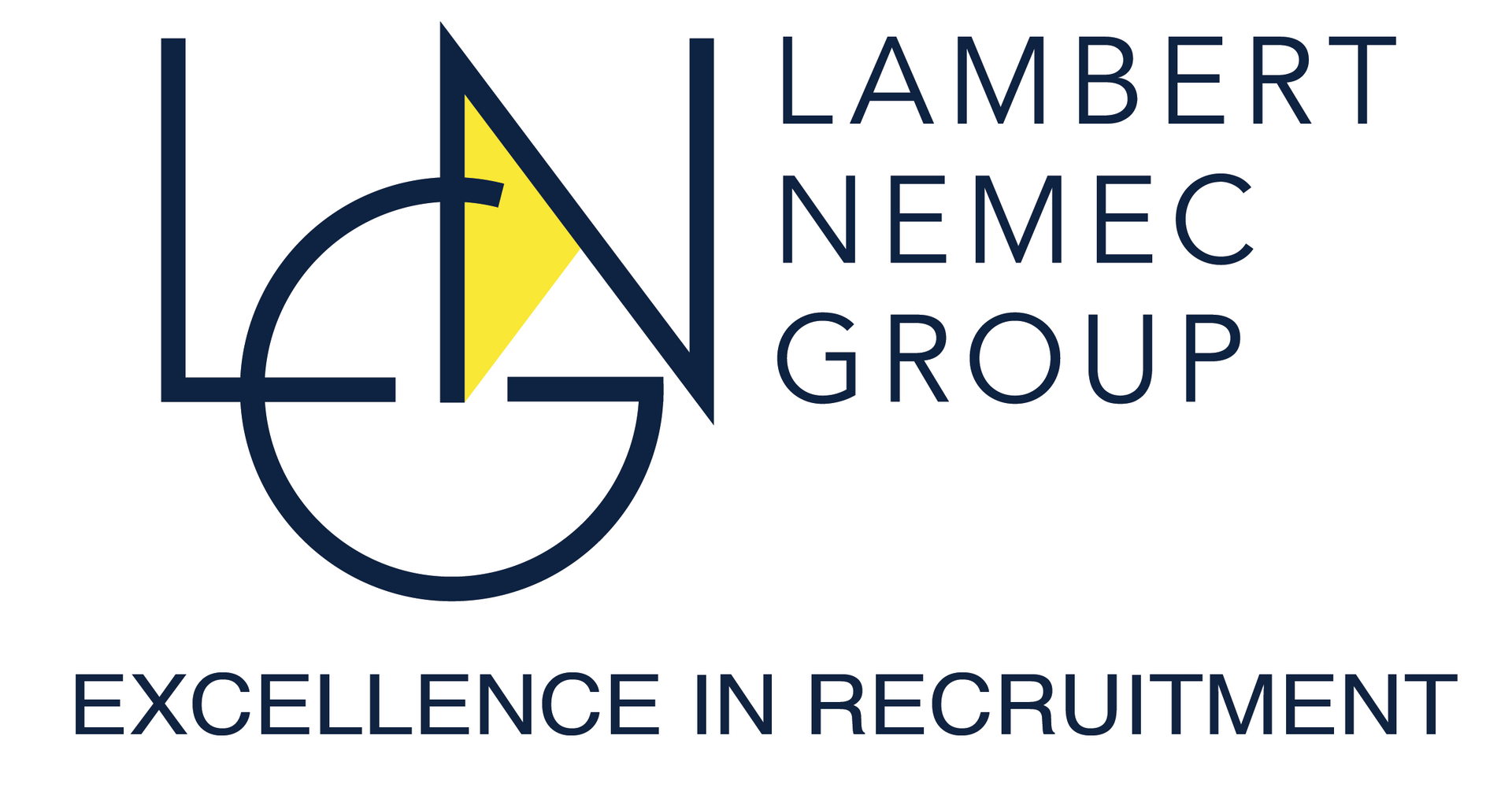 the lambert nemec group logo is blue and yellow .