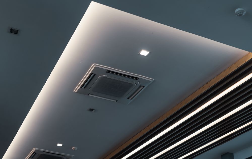 Ceiling With Recessed Lights, Air Vent — Alpine Refrigeration & Air Conditioning Pty Ltd in Wollongong, NSW