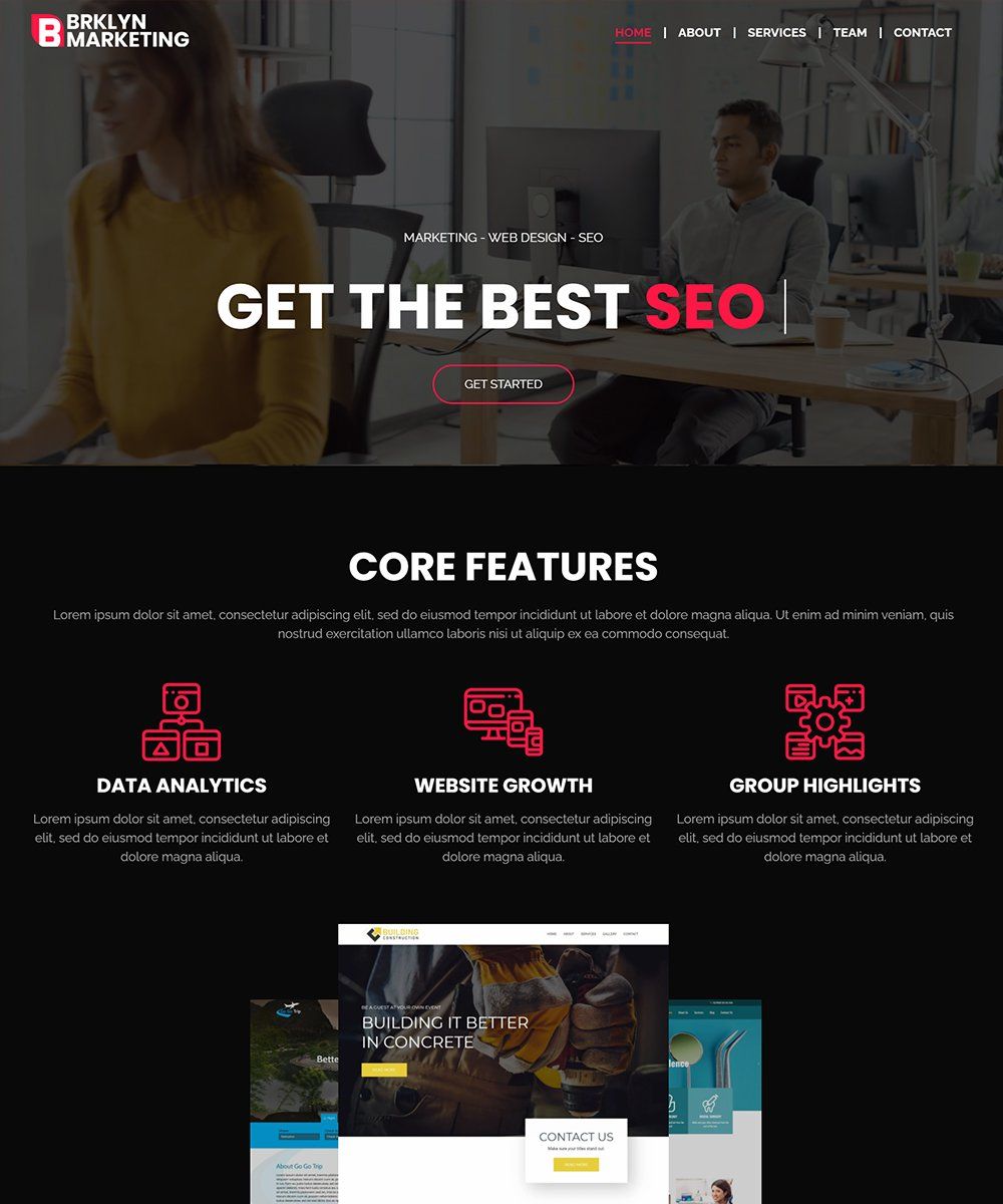 marketing theme BRKLYN marketing template