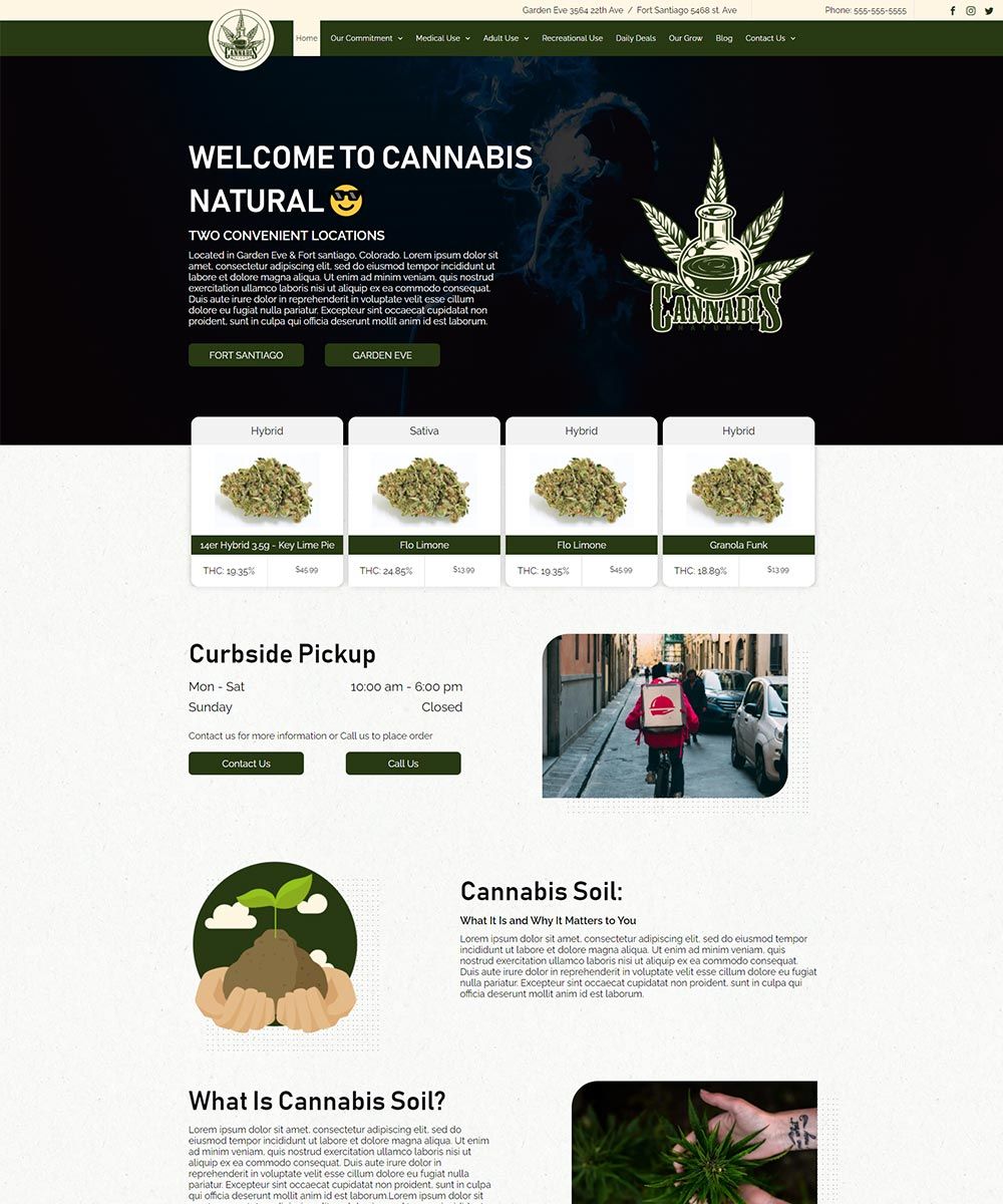 market theme cannabis natural template
