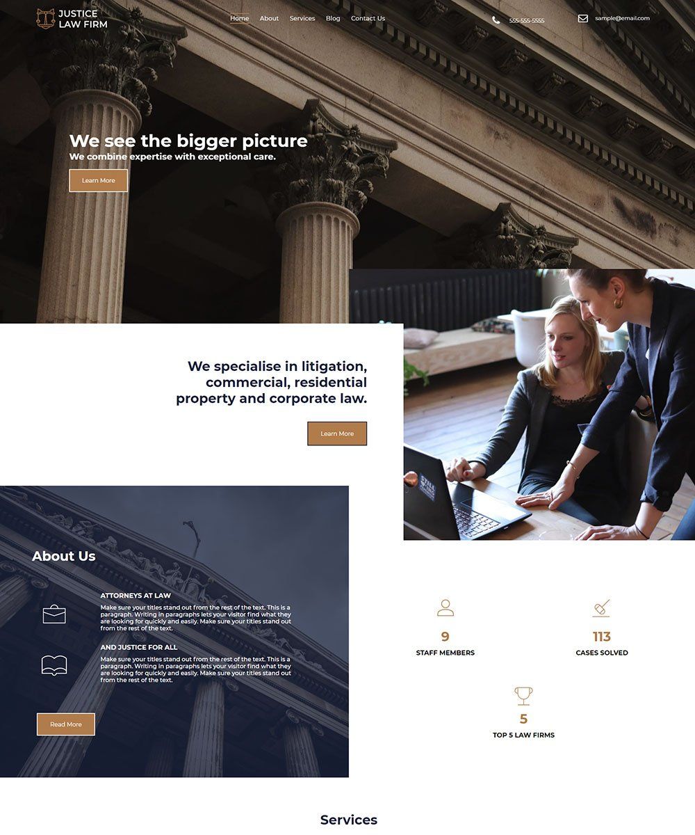 justice law firm theme template