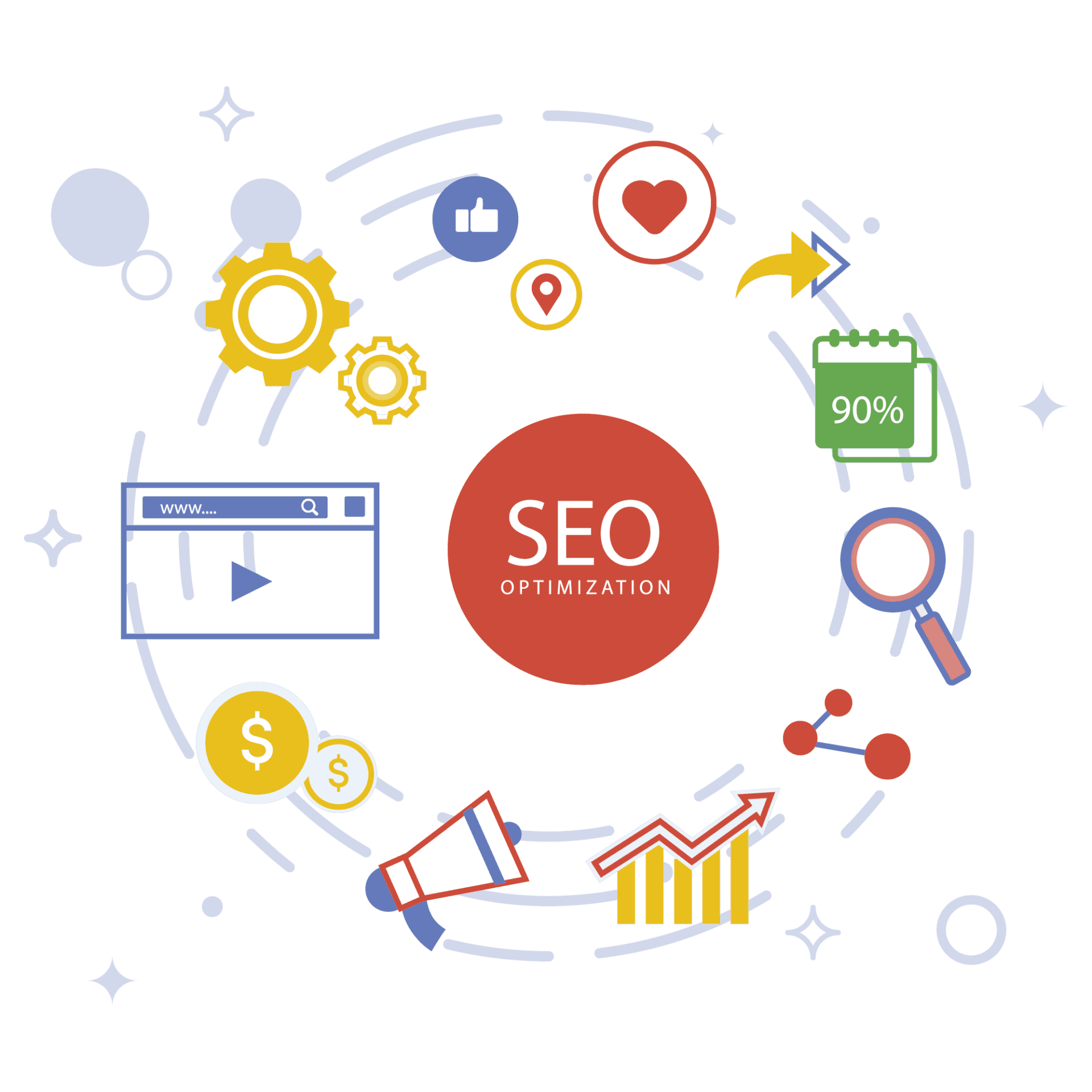 Colorful SEO Off-page Optimization banner image in Denver, Colorado