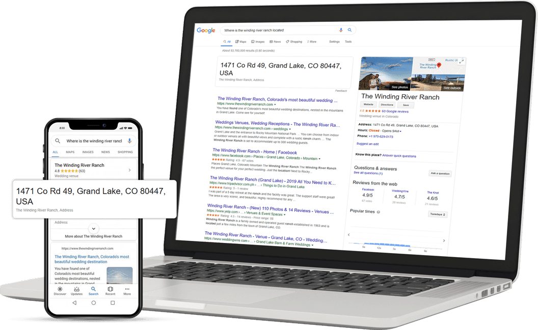 best SEO company in Denver helped The Winding River Ranch Reach Position zero on Google