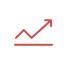 arrow up icon in white background for improves customer service