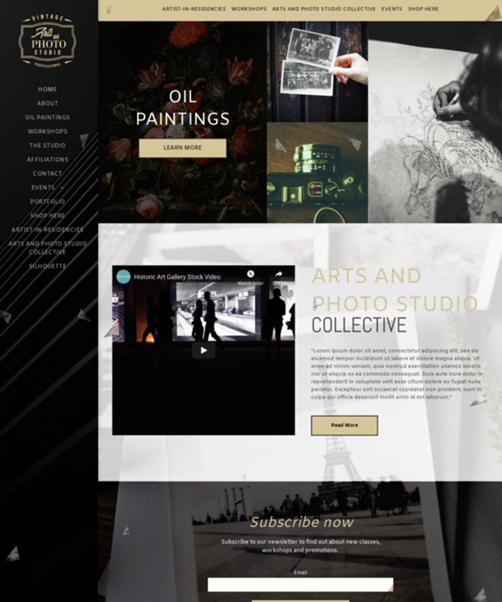 photography theme arts and photos studio template