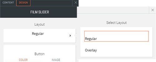 film slider option for design to change layout