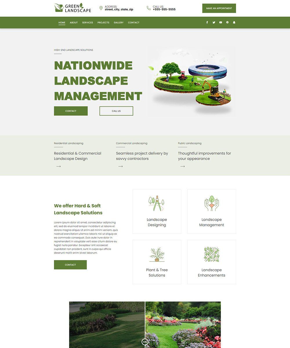 landscaping theme green landscapes template